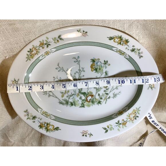 ROYAL DOULTON 13 inch Tonkin green gold floral serving platter - Picture 3 of 4